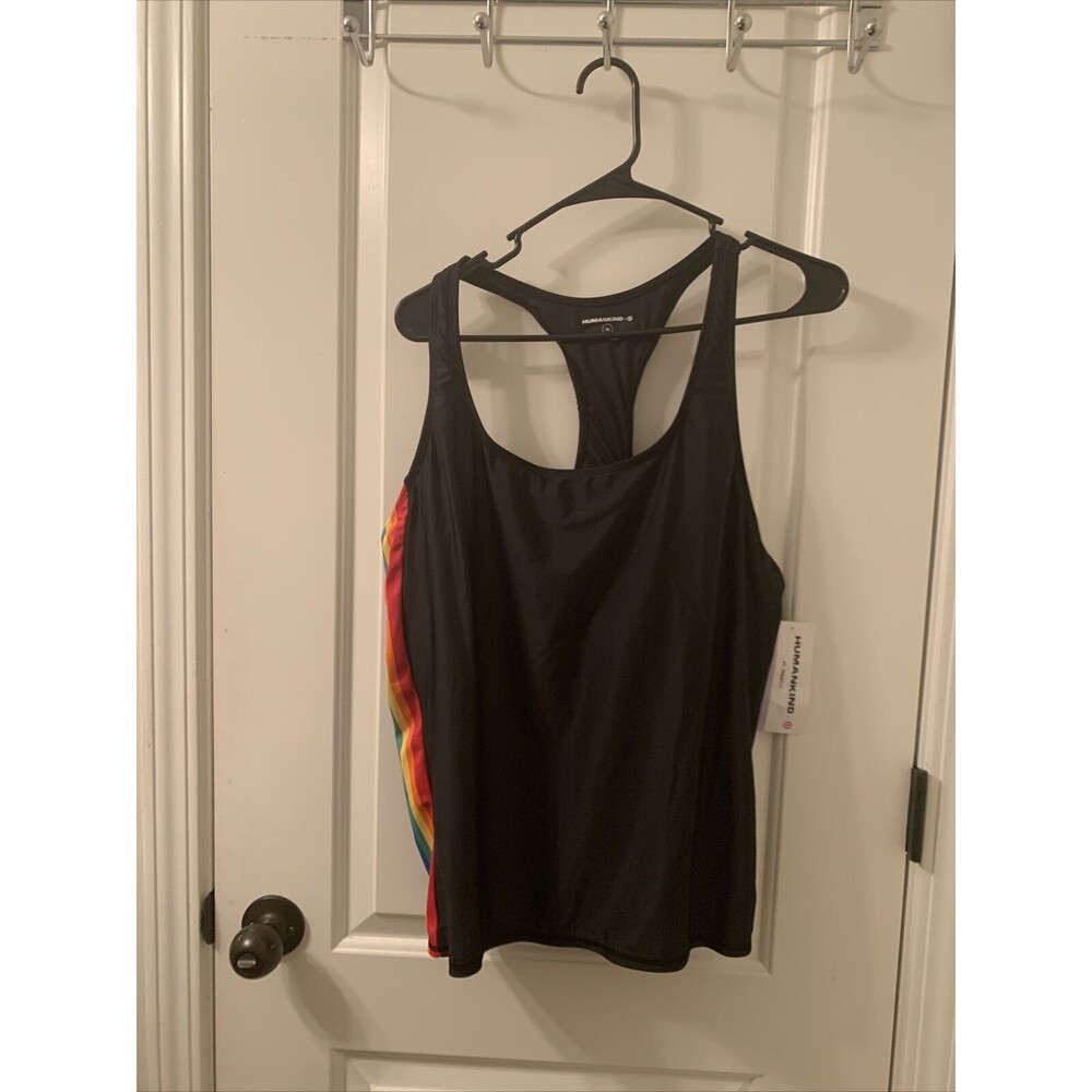Pride Humankind Adult Unisex Rainbow Striped Swim Top Size Medium